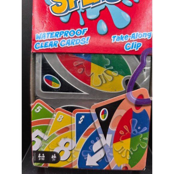 UNO Splash Waterproof Card Game With Take-Along Clip For 2-10 Players Ages 7+ - Picture 3 of 5